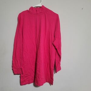 Pink Top Size 1X Mock Turtleneck Womens Plus Sz Long‎ Sleeves Woman Within